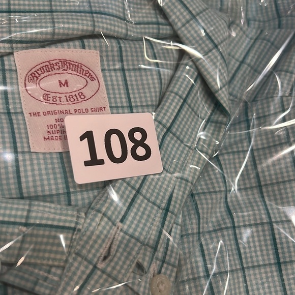 Brooks Brothers Classic Fit Medium Non-Iron Blue Windowpane Dress Shirt - Picture 7 of 7
